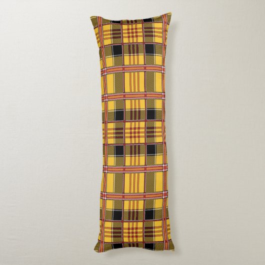 coussin du corps plaid jaune (Dos (Vertical))
