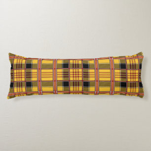 coussin du corps plaid jaune