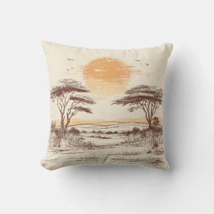 Coussin du coucher de soleil de Savannah africaine