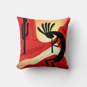 Coussin du coucher de soleil du désert Kokopelli