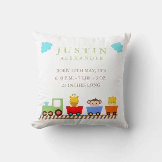 Coussin du Faire-part de naissance pour bébés Toy (Recto)