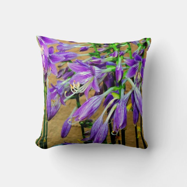 Coussin du jardin de fleurs violet Hosta (Recto)
