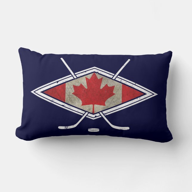 Coussin du logo du drapeau du Canada de hockey (Recto)
