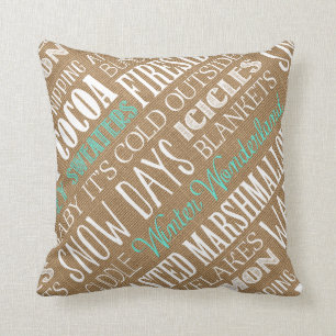 Coussin du pays des merveilles d'hiver de