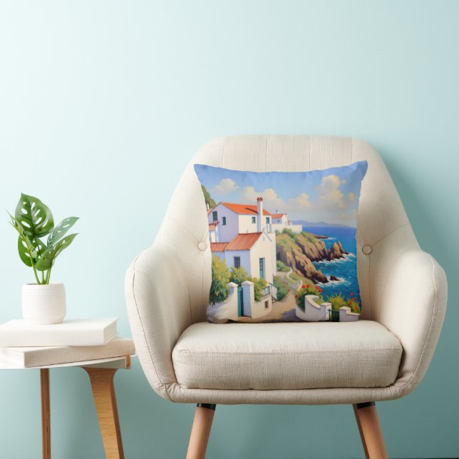 Coussin du village côtier portugais (Chaise)