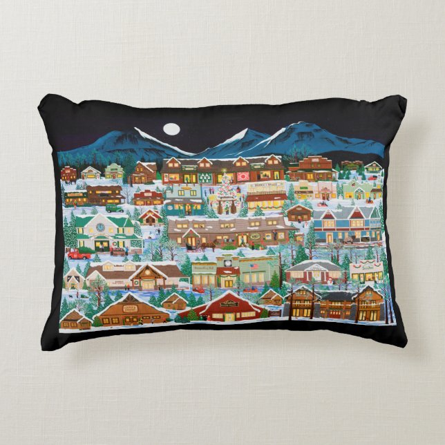Coussin du village de Noël Cascade (Devant)