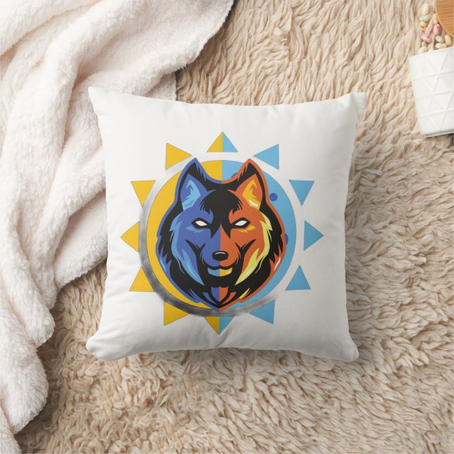 Coussin Dual Color Wolf Throw Pillow (Couverture)