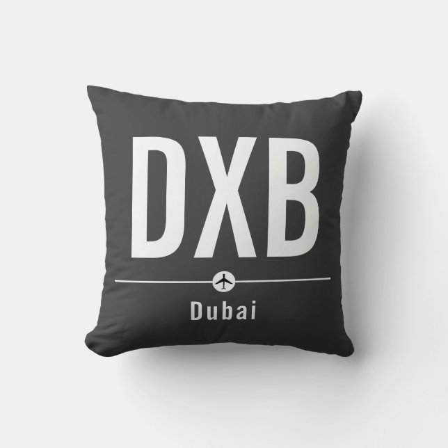 Coussin Dubai DXB Airport Code - Aviation (Recto)