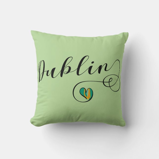 Coussin Dublin Heart Throw Cushion, Irlande (Recto)