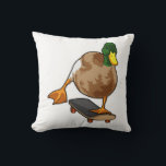 Coussin Duck as Skater with Skateboard<br><div class="desc">This design is the perfect gift for a birthday,  Christmas and other celebrations. It is suitable for women,  men and kids.</div>