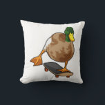 Coussin Duck as Skater with Skateboard<br><div class="desc">This design is the perfect gift for a birthday,  Christmas and other celebrations. It is suitable for women,  men and kids.</div>