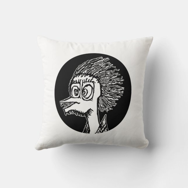 Coussin Duck man portrait sketchy drawing (Verso)