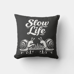 Coussin Duel d'échecs des escargots de la vie lente