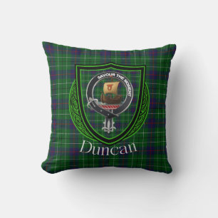 Coussin Duncan Scottish Clan Tartan et Crest