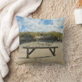 Coussin Dunes de sable avec clôture en bois (Couverture)