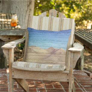 Coussin Dunes de Sable du Désert Beau Ciel Bleu Sur Bois à