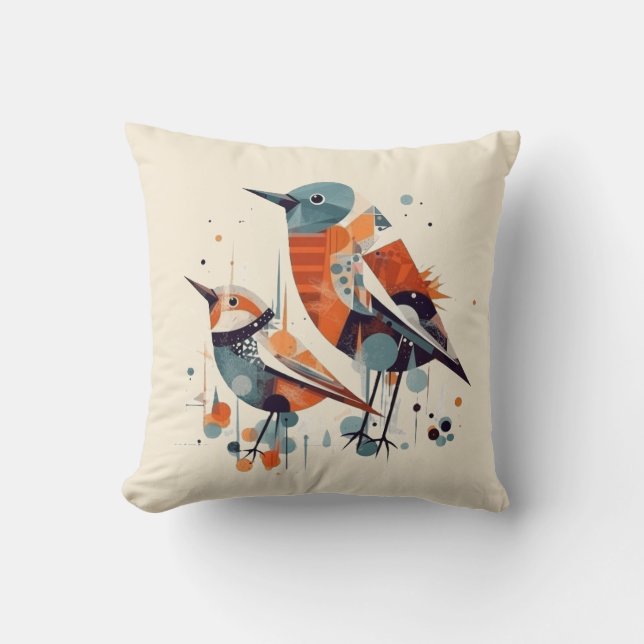 Coussin Duo de volière scandinave, personnalisé (Recto)