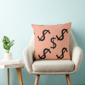 Coussin Duo Tone Dollar $ign Peach Pale Green  (Chaise)