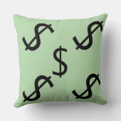 Coussin Duo Tone Dollar $ign Peach Pale Green  (Verso)