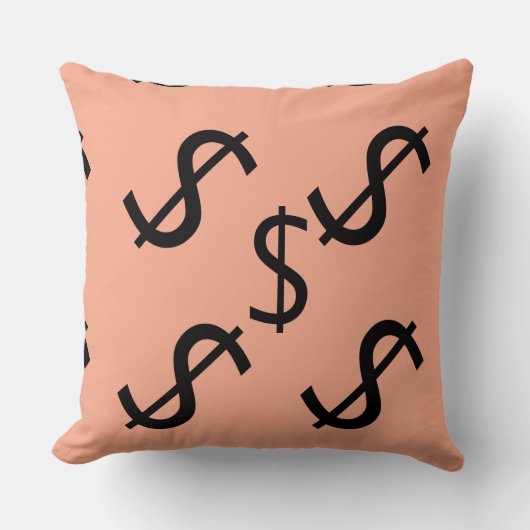 Coussin Duo Tone Dollar $ign Peach Pale Green  (Recto)