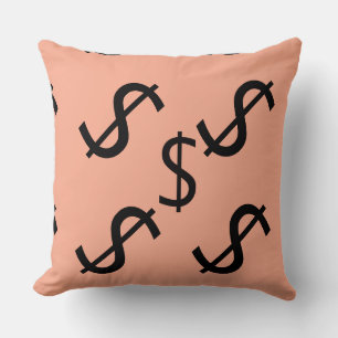 Coussin Duo Tone Dollar $ign pêche vert pâle 