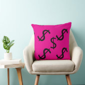 Coussin Duo Tone Dollar $ign Rose Rouge  (Chaise)