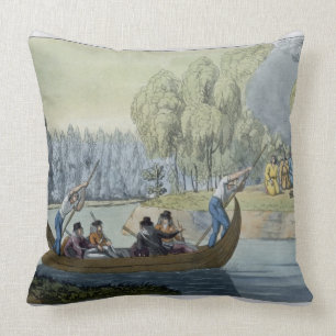 Coussin Duperie de capitaine Wallis par la Reine Oberea,