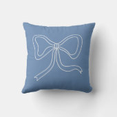 Coussin Dusty Blue Bow Coquette Ribbon Thlow Pillow (Verso)