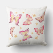 Coussin Dusty rose blanc bébé Nom de la fille Papillon Nur (Verso)