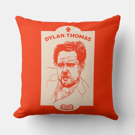 Coussin Dylan Thomas poète gallois (Recto)
