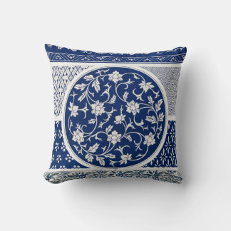 Coussin Dynastie Ming Willow bleu Chine Botanique