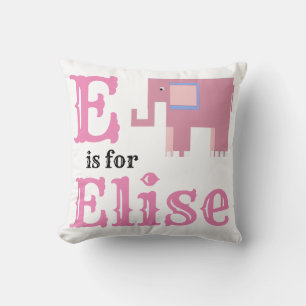 Coussin E est pour bébé fille Elise