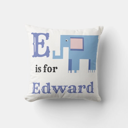 Coussin E est pour Edward bébé garçon (Recto)