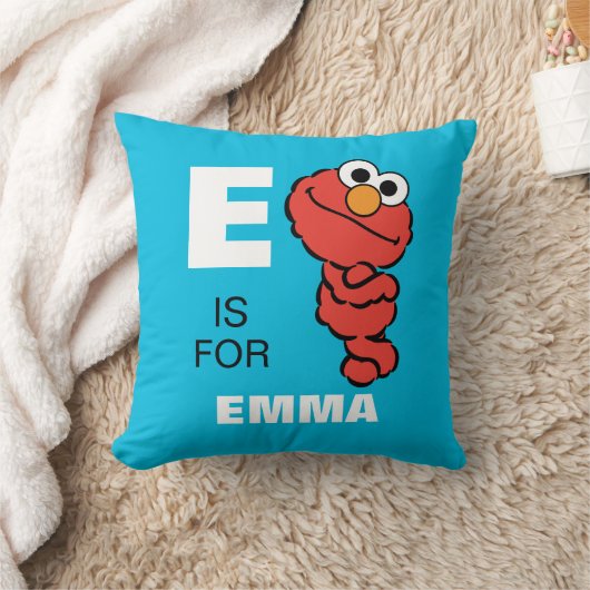 Coussin E est pour Elmo | Ajouter Votre Nom (Couverture)