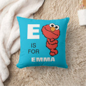 Coussin E est pour Elmo | Ajoutez votre nom (Couverture)