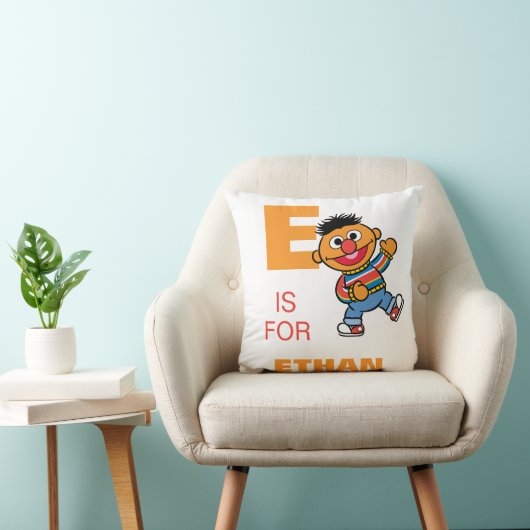 Coussin E est pour Ernie | Ajouter Votre Nom (Chaise)