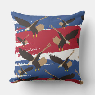 Coussin Eagle Bird USA Patriotic American Flag