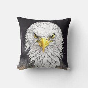 Coussin Eagle Wild Animal Nature Aquarelle Art Peinture