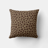 Coussin Earth Tone Giraffe Print Pattern Decorative Throw  (Verso)