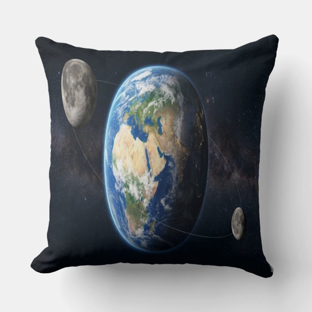 Coussin Earth with Two Moons (Recto)