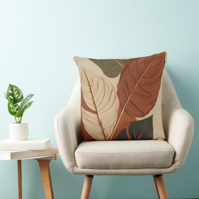 Coussin Earthy Elegance | Modigliani Leaf Art (Chaise)