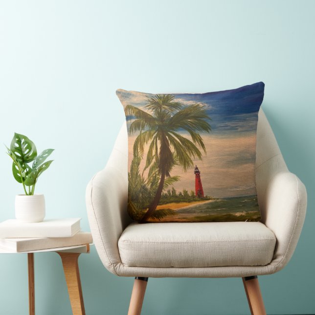 Coussin East Coast Beach and Lighthouse, par Gary Poling (Chaise)