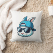 Coussin Easter Bunny Face Baseball Cap Sunglasses Rabbit B (Couverture)