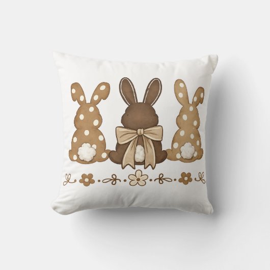 Coussin Easter Bunny Throw Pillow Design (Recto)