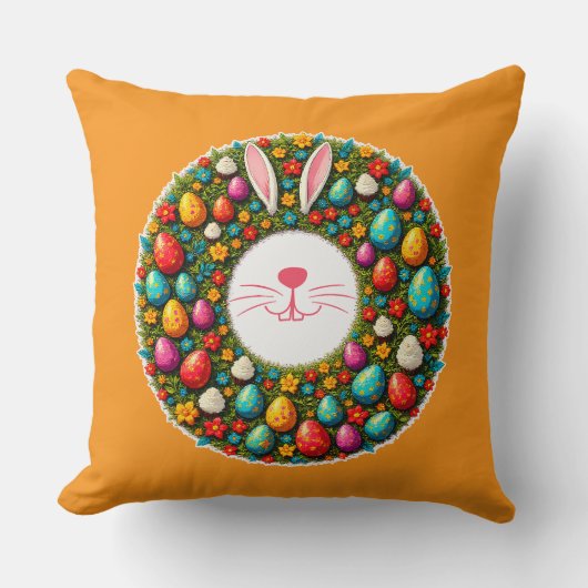 Coussin Easter Bunny Wreath – Cute Style almofada (Recto)