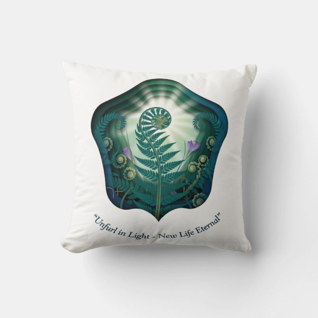 Coussin Easter Fern Unfurl in Glory, Easter Gift (Recto)