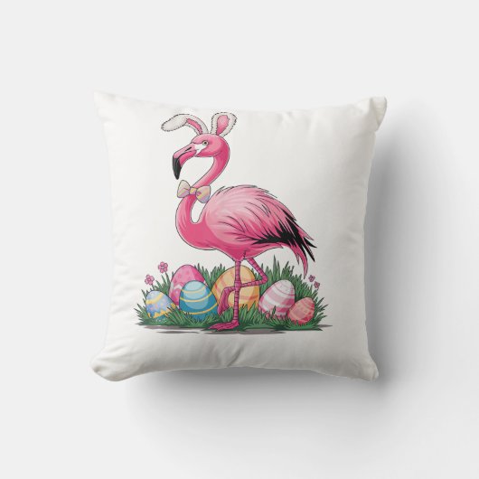 Coussin Easter Flamingo T-Shirt (Recto)