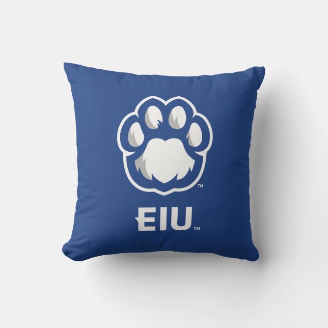 Coussin Eastern Illinois Panthers Empreinte de patte & EIU (Recto)