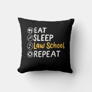 Coussin Eat Sleep Law School Répétition