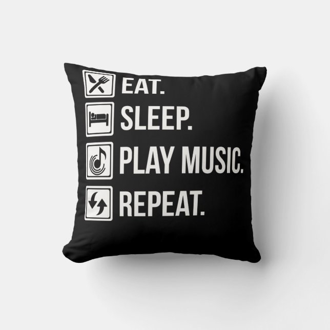 Coussin Eat Sleep Play Music (Recto)